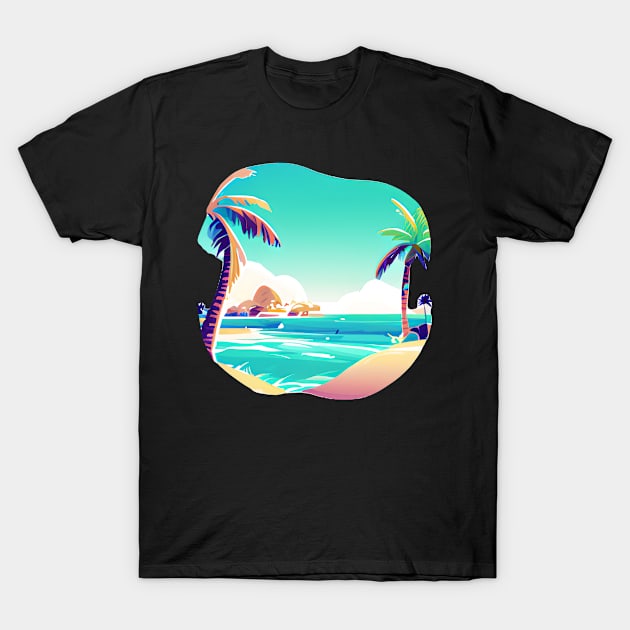 Summer lover, beach, palm trees. T-Shirt by kameleon